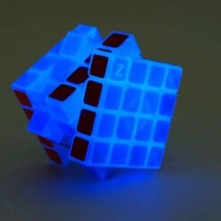 Dodger Blue Classic Magic Cube Toys 4x4x4 PVC Sticker Block Puzzle Speed Cube Dark Luminous