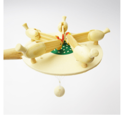 Tan Chicken glutinous rice toy, children's toy, wooden toy, children's toy, chicken, eating rice (White)