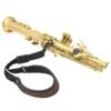 Tan Adjustable Alto Tenor Saxophone Sax Single Shoulder Neck Strap with Snap Hook Woodwind Instrument Parts Accessories