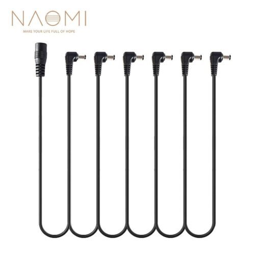 White NAOMI 1 To 6 Daisy Chain Cable Guitar Effects Pedal Power Supply Splitter Cable Guitar Parts Accessories