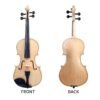 White NAOMI 4/4 White Solid Wood Violin W/ Case,Tuner,Bow,Bridge and Strings Set