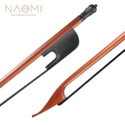 NAOMI Classical Baroque Style Brazilwood Bow 4/4 Violin Bow Round Stick Black Horsehair Ebony Frog Light Bow