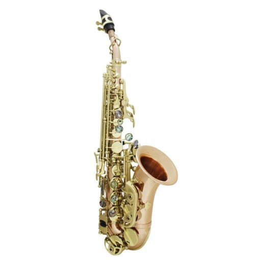 Tan Bb key to High F key and G Key Phosphor Bronze Copper Curved Soprano Saxophone