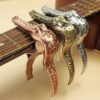 Dark Khaki Alice Crocodile Style Zinc Alloy Guitar Capo for Folk Wood Guitar Electric Guitar