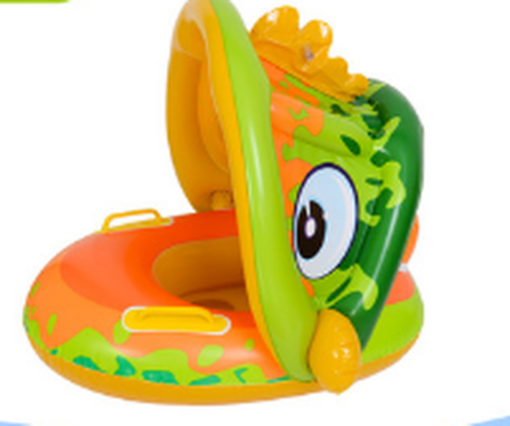 Baby Swimming Boat with Armrests, Baby Swimming Ring, Children'S Inflatable Swimming Seat Ring Awning Yacht - Toys Ace