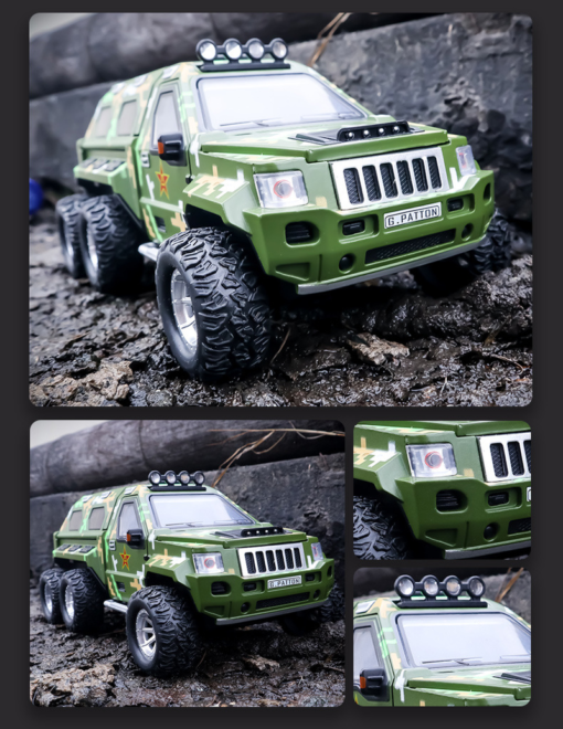 Children'S Toy Alloy Sound and Light Dynamic Cool Pull Back Alloy 6-Wheel Armored Car Military Model - Toys Ace