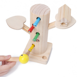 Wooden Woodpecker Catching Insects Early Education for Children - Toys Ace