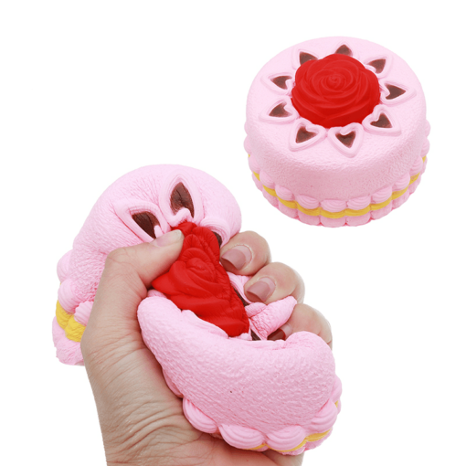 Squishy Rose Cake 12Cm Novelty Stress Squeeze Slow Rising Squeeze Collection Cure Toy Gift - Toys Ace