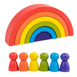 Wooden Assembled Rainbow House Villain Barrel - Toys Ace