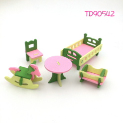 Wooden Mini Furniture Table Chair Stool Decoration - Toys Ace