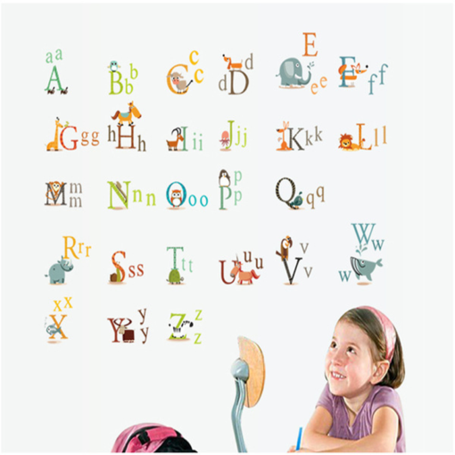 Ay877 Mulla Castle Can Remove 26 English Letters Sticker for Children'S Kindergarten Morning Teaching Wall Stickers