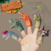 Dinosaur Finger Doll Tyrannosaurus Triceratops Toy Simulation Animal World Small Head Set Plastic Soft - Toys Ace