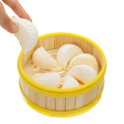 7Pcs Dumplings Squishy 6CM Slow Rising Collection Gift Soft Toy with Steamer Cover - Toys Ace