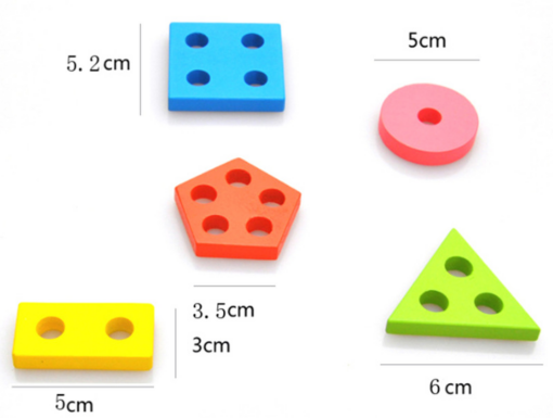 Montessori Geometric Shape Set Column Building Block Baby Intellectual Toy - Toys Ace