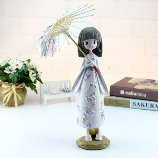 Umbrella Kimono Girl Resin Craft Decoration - Toys Ace