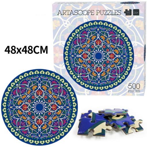 Round Puzzle 500 Pieces Zodiac Rainbow Magic Kaleidoscope - Toys Ace