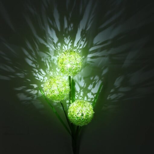 Dark Khaki Dandelion LED Optical Fiber Solar Power Outdoor Light Lamp