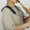 Rosy Brown Adjustable Saxophone Shoulder Strap Sax Leather Strap for Alto/Tenor/Soprano Saxophones