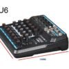 WENYANWEN Mini 4 Channel USB Delay and Repeat Efferts Audio Mixer Console With Bluetooth