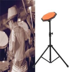 Dim Gray 8'' 21cm Rubber Dumb Drum Practice Pads Set with Stand