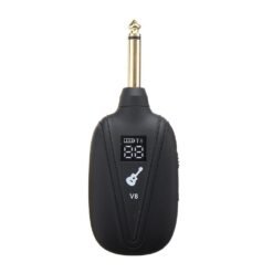 V8 Wireless Guitar System Built-in Rechargeable 4 Channels Wireless Guitar Transmitter Receiver for Electric Guitar Bass