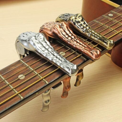 Dark Khaki Alice Crocodile Style Zinc Alloy Guitar Capo for Folk Wood Guitar Electric Guitar