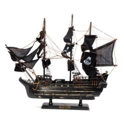 Black Model Pirate Ship Vintage Wooden Sailboat Home Decorations Boat Gift Toy - Toys Ace
