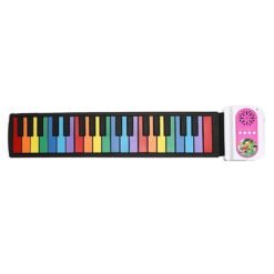 Light Goldenrod iword S2037 37 Keys 8 Tones Hand Roll Up Piano for Kids Musical Imstrument