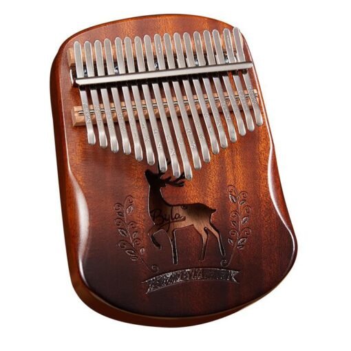 Saddle Brown Byla 17 Keys Kalimbas Mahogany Thumb Tiano Solid Wood Mbira Muscial Instrument