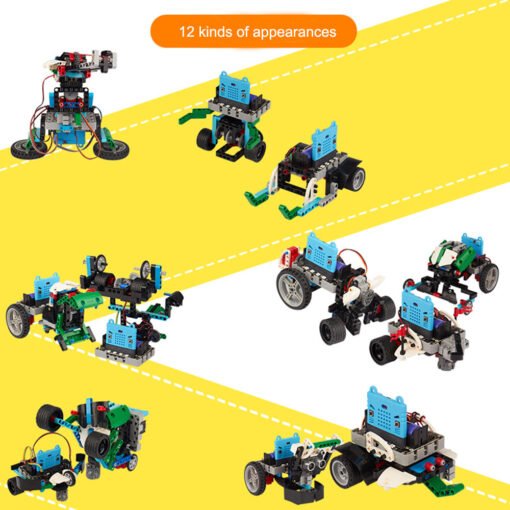 Kittenbot 12 In 1 DIY Block Building Microbit Program RC Robot Tracking Obstacle Avoidance Robot Toy - Toys Ace