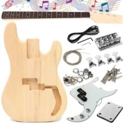 White Smoke DIY Unfinished Electric Guitar Basswood Wood Body with Neck String