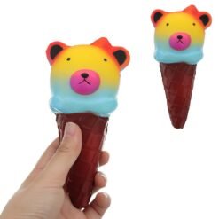 Saddle Brown Bear Ice Cream Squishy 16CM Slow Rising Collection Gift Soft Toy