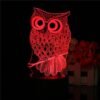 Owl 3D LED Color Change Night Light USB Charge Table Desk Lamp Decorations With Remote Controller