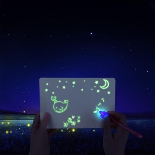 Dim Gray A3 Size 3D Children's Luminous Drawing Board Toy Draw with Light Fun for Kids Family