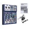 Dark Slate Blue J.I.Y F4 4 Channel USB Bluetooth Audio Mixer with Reverb Effect for Home Karaoke Live Stage Performance