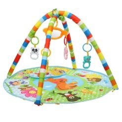 Dark Khaki Multi-functional 84cm*76.5cm*50cm Baby Piano Fitness Stand with Round Mat for Infant's Education Game