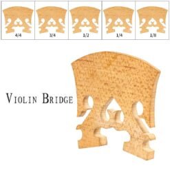 Sandy Brown NAOMI 1PC Standard Maple Bridge 4/4 3/4 1/2 1/4 1/8 Violin Bridge Classical Baroque Style Bridge