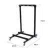 Black Multiple Guitar Holder Rack Detachable Portable Multi Guitars Stand More Than 3 Holders with Wheels for Acoustic Electric Bass Guitars
