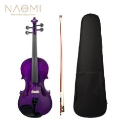 NAOMI Full Size 4/4 Basswood Violin Ebony Fingerboard KIT+Bridge+Case+Bow