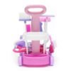 Rosy Brown Kids Pretend Play Cleaning Trolley Set Toys Broom Mop Bucket Tools Duster Cleaner
