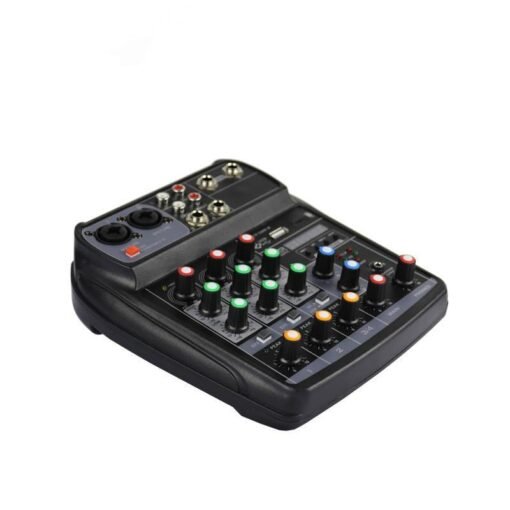 Dark Slate Gray ELM AI-4 Karaoke Audio Mixer Mixing Console Compact Sound Card Mixing Console Digital BT MP3 USB for Music DJ Recording