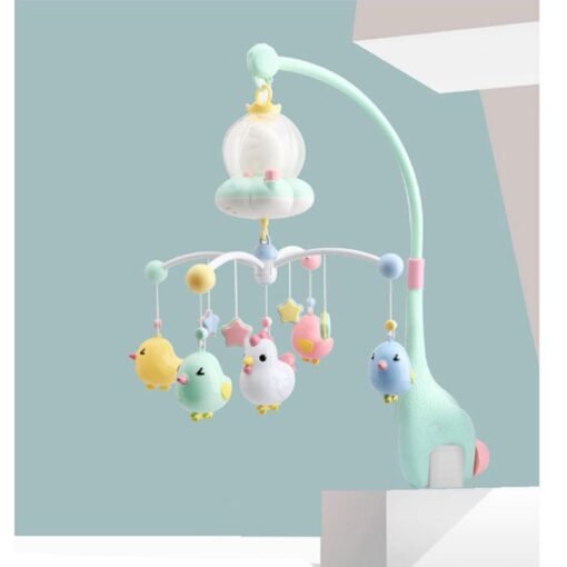 Gray Baby Mobile Crib Bed Bell Electric Sing Song Box Cute Toys