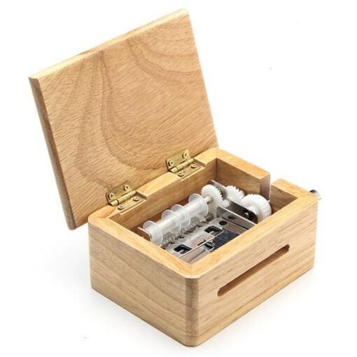 DIY Hand-Cranked Music Box 15 Tone Wooden Box With Hole Puncher And Paper Tapes Birthday Gift Present - Toys Ace