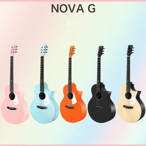Chocolate Enya Nova G 41 Inch Full Solid Carbon Fiber Acoustic Guitar with Gig Bag/Strap/Capo/Strings/Adjust wrench for Beginner