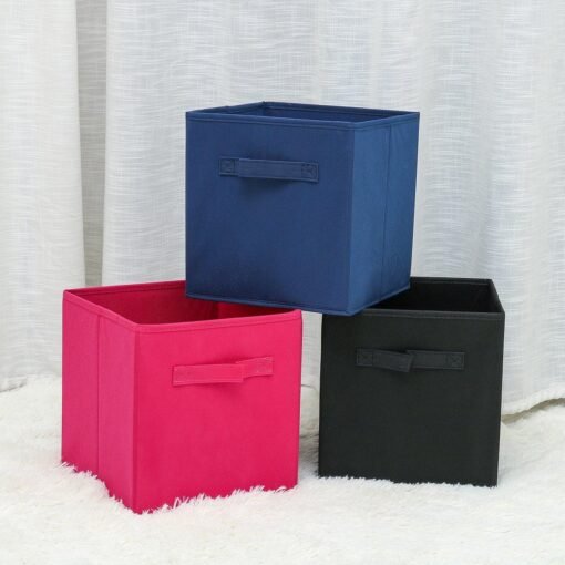Maroon Foldable Storage Non-woven Box Organizer For Clothes Books Toys
