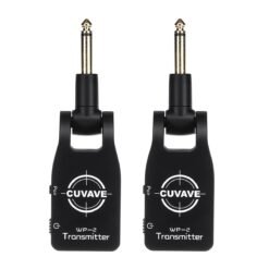 Black CUVAVE WP-2 Wireless Audio Transmission System Transmitter Receiver with 280° Rotatable 1/4" Plug Built-in 600mah Rechargeable Lithium Battery for Electric Guitar Bass