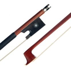 Dark Red NAOMI 4/4 Size Violin Bow Brazilwood Bow Sheep Skin Grip Round Stick W/ Ebony Frog