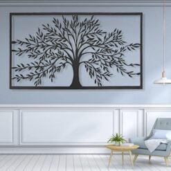 Lavender 95*55CM Tree of Life Rectangle Metal Wall Decoration Home Living Room Art Modern