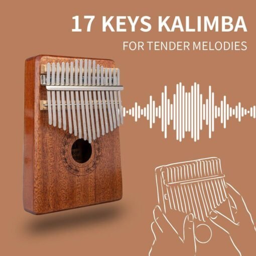 NAOMI Kalimba 17 Key Thumb Piano Sapele Body Steel Keys Perfect For Music Lover Beginners