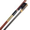 NAOMI Violin Bow 4/4 Size Brazilwood Stick Lizard Skin Grip Black Mongolia Horsehair W/ Ebony Frog Well Balanced